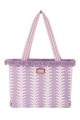 DAVID JONES CM7064 Textile Large Shopping Bag | Beach Bag : colour:Purple