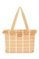 DAVID JONES CM7065 Textile Large Shopping Bag | Beach Bag : colour:Beige