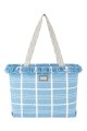 DAVID JONES CM7065 Textile Large Shopping Bag | Beach Bag : colour:Blue