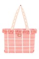 CM7065 Grand Sac Cabas | Sac de plage textile David Jones : couleur:Rose (Pink)
