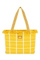 DAVID JONES CM7065 Textile Large Shopping Bag | Beach Bag : colour:Yellow