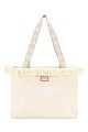 DAVID JONES CM7066 Textile Large Shopping Bag | Beach Bag : colour:Crème