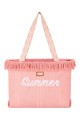 DAVID JONES CM7066 Textile Large Shopping Bag | Beach Bag : colour:Pink