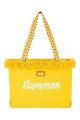 DAVID JONES CM7066 Textile Large Shopping Bag | Beach Bag : colour:Yellow