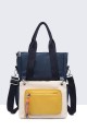 28596-BV Multicolor nylon convertible Handbag Backpack : colour:Blue
