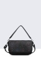 28618-BV Synthetic perforated pattern Handbag Shoulder Bag : colour:Black