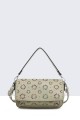 28618-BV Synthetic perforated pattern Handbag Shoulder Bag : colour:Green