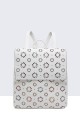 28619-BV Synthetic perforated pattern Convertible Backpack Shoulder Bag : colour:White