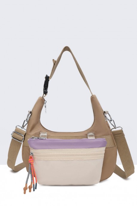28595-BV Multicolor nylon HandBag : colour:Khaki
