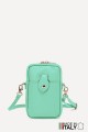 Grained Leather crossbody clutch bag phone size ZE-9013-G : colour:Opaline Green