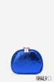 Metallic leather round brioche wallet M35 : Colors:Electric blue