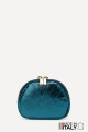 Metallic leather round brioche wallet M35 : Colors:Duck Blue