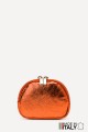 Metallic leather round brioche wallet M35 : Colors:Orange