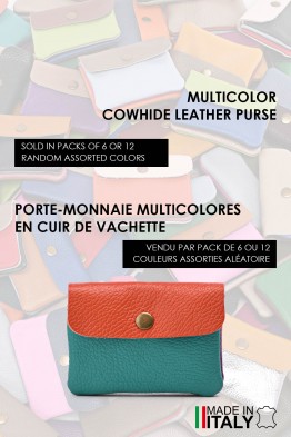 Multicolors Leather coin purse ZE-8001-MC