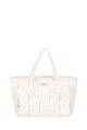 David Jones 7066-2 Braided shoulder Handbag : colour:White