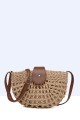8947-1-BV-24 Shoulder bag made of woven paper straw : colour:Khaki