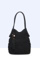8960-BV-24 Handbag made of crocheted : colour:Black