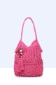 8960-BV-24 Handbag made of crocheted : colour:Rose Red