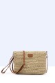 8990-BV-24 Shoulder bag made of paper straw crocheted : colour:Beige
