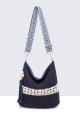 9024-BV-24 Crossbody bag made of crocheted cotton : colour:Blue