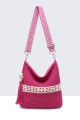9024-BV-24 Crossbody bag made of crocheted cotton : colour:Rose Red