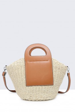 9063-BV-24 Woven Basket Handbag