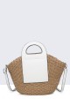 9063-BV-24 Woven Basket Handbag : colour:White