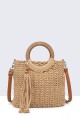 9080-BV-24 Handbag made of crocheted wood handle