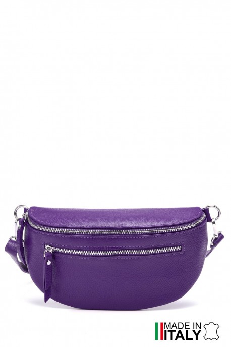 Sac banane bandoulière en cuir ZE-9004 : Couleurs:D45 - Violet