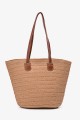CL13113 Woven Basket Handbag : colour:Camel