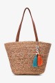 CL13071 Woven Basket Handbag : colour:Orange
