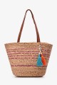CL13071 Woven Basket Handbag : colour:Purple