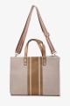 Striped jute canvas handbag 188-98