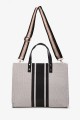 Striped jute canvas handbag 188-98
