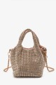 288-10 Petit sac à main sac bandoulière en maille de strass : couleur:Dorée (Gold)