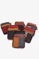 KJ86722 Multicoloured split leather shoulder bag : colour:Pack of 6