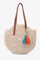 HL23219 Crocheted paper straw handbag / Beach bag : colour:Beige
