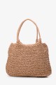 CL13081 Crocheted paper straw handbag / Beach bag