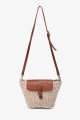 HL13206 Paper straw shoulder bag with flap : colour:Beige