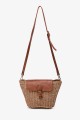 HL13206 Paper straw shoulder bag with flap : colour:Camel