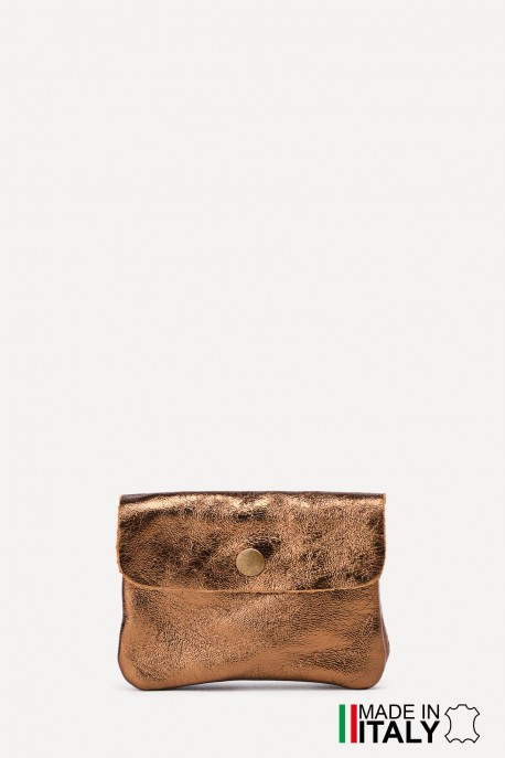 Metallic leather coin purse ZE-8001 : Colors:Rust Gold (L-505)