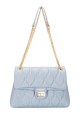 David Jones quilted handbag with sliding shoulder strap CM6705F : colour:L.Blue
