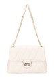 David Jones quilted handbag with sliding shoulder strap CM6705F : colour:Crème