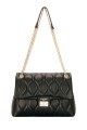 David Jones quilted handbag with sliding shoulder strap CM6705F : colour:Black