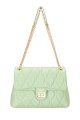 David Jones quilted handbag with sliding shoulder strap CM6705F : colour:Light Green
