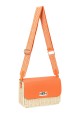 YQ-71 Paper straw shoulder bag on rigid frame : colour:Orange