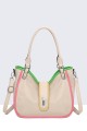 1333-BV Multicolour Synthetic Handbag : colour:Abricot