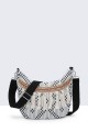 Bohemian style textile shoulder bag 28631-BV : colour:Black