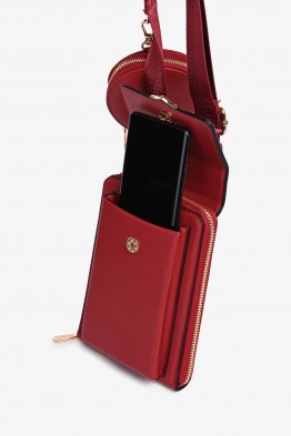 Synthetic crossbody bag smartphone size KJ-7955