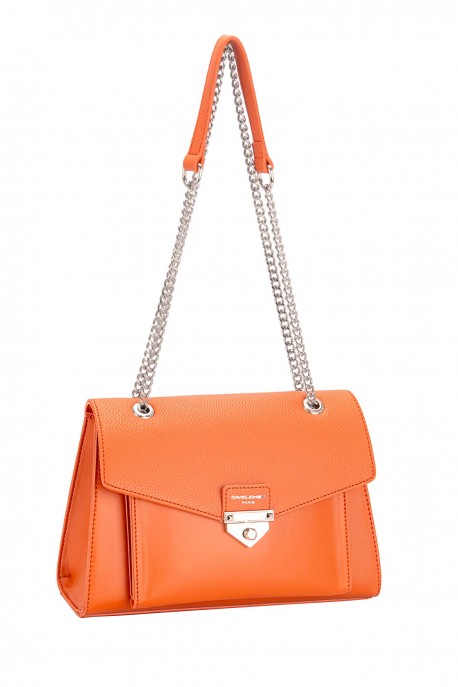 Sac à main avec bandoulière coulissante David Jones CM6468F : couleur:Orange